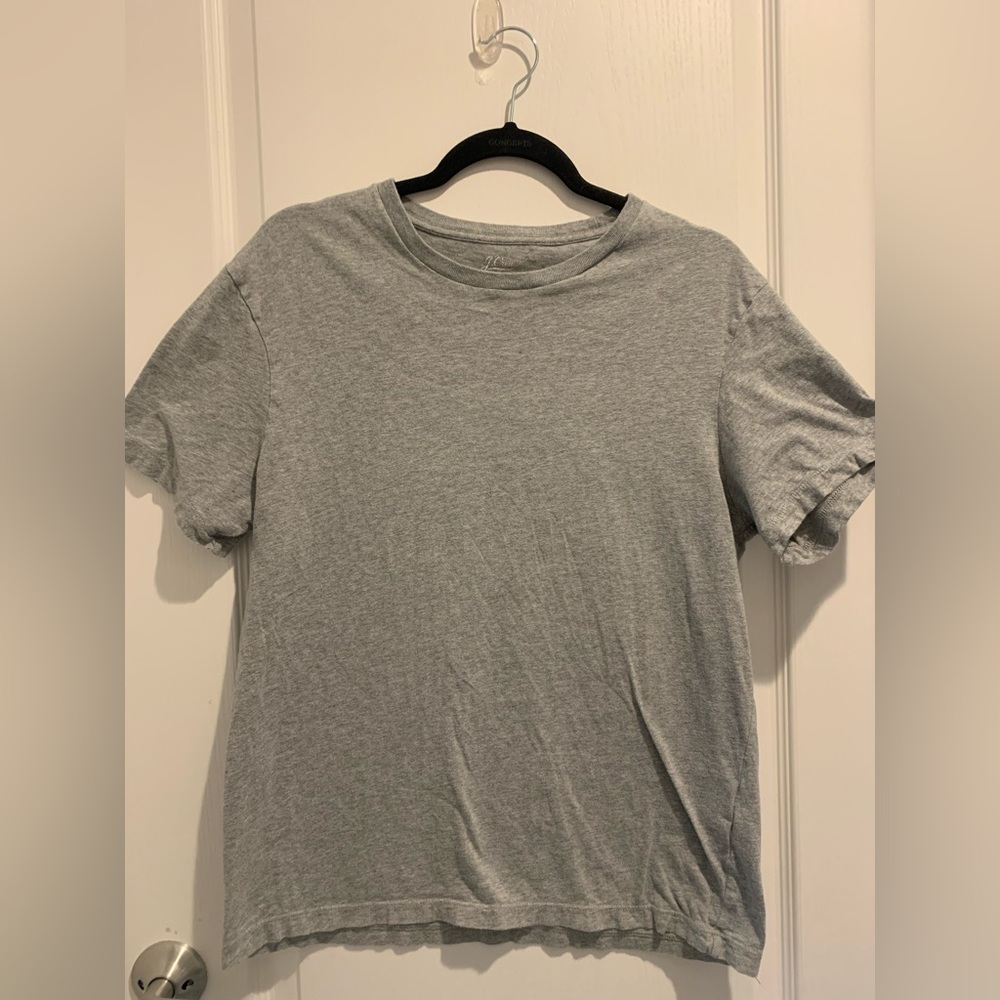 J. Crew Womens Medium Plain Heather Gray Tshirt Casual  Short Sleeve Crewneck